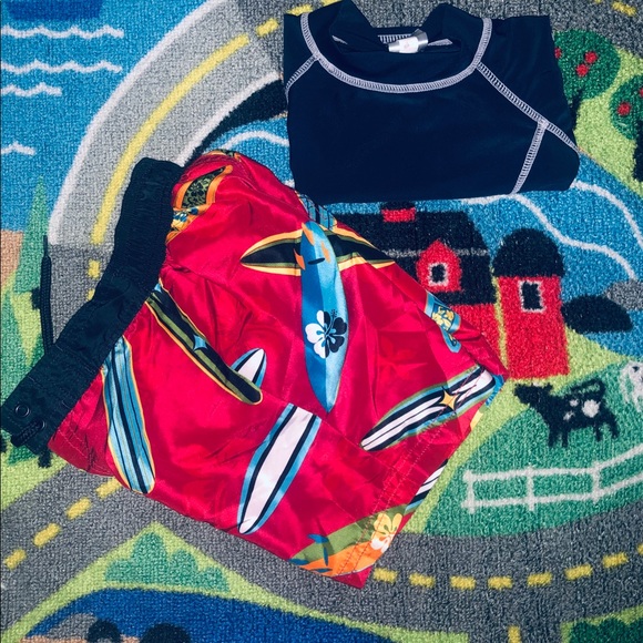 Gymboree 2-Piece Swim Set – Shorts & Long Sleeve Swimsuit - Picture 5 of 7